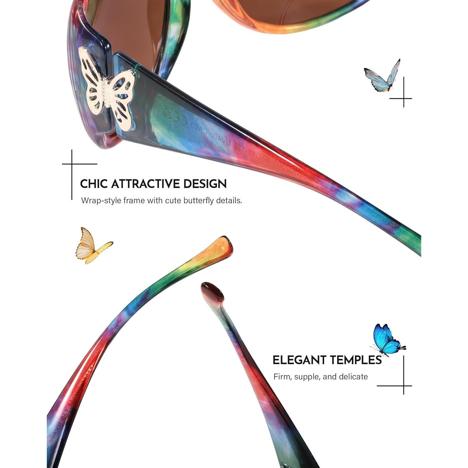 Gafas de sol polarizadas SIPHEW para mujeres UV400 retro chic