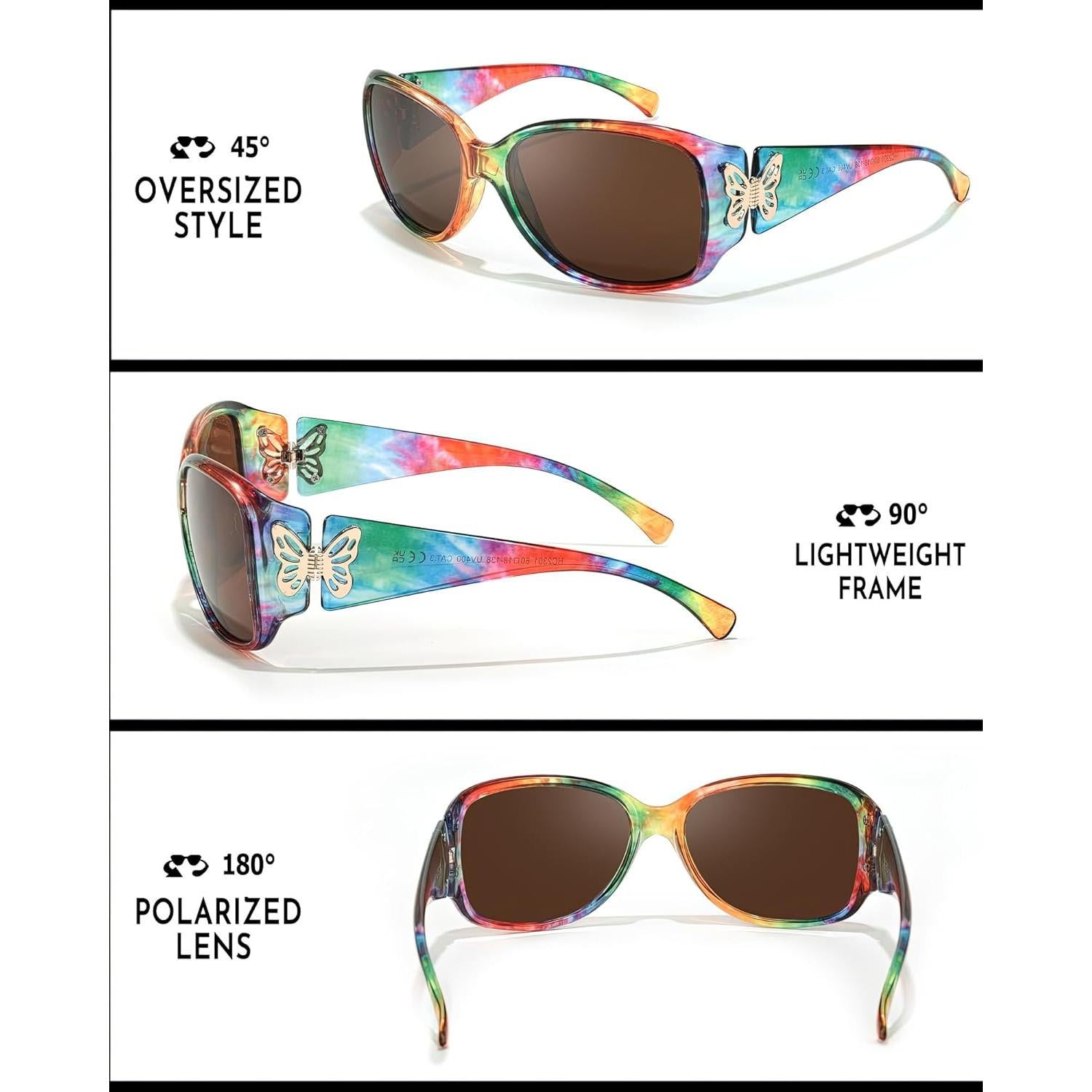 Gafas de sol polarizadas SIPHEW para mujeres UV400 retro chic