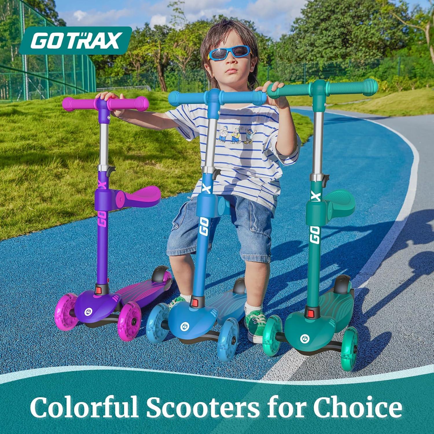 Scooter de empuje Gotrax KS3 para niños, 3 ruedas con luces LED