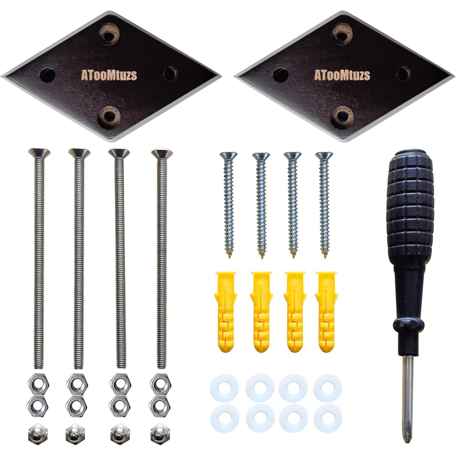 Soporte de Pared para Skateboard ATOOMTUZS Madera Negra 2 Pzs