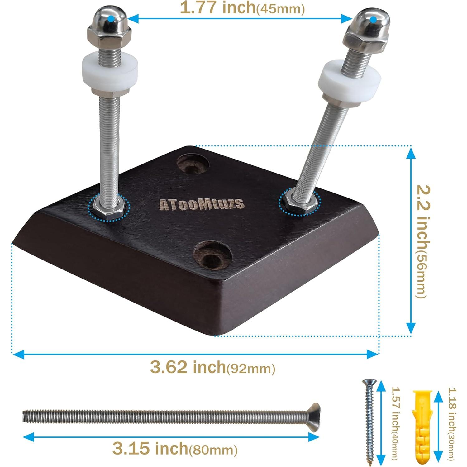 Soporte de Pared para Skateboard ATOOMTUZS Madera Negra 2 Pzs