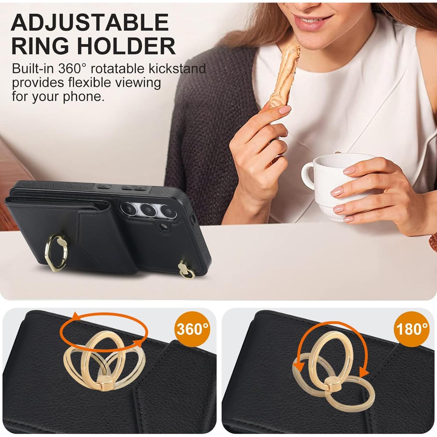 Funda de Cartera Ninki para Samsung Galaxy S24 Plus Negra