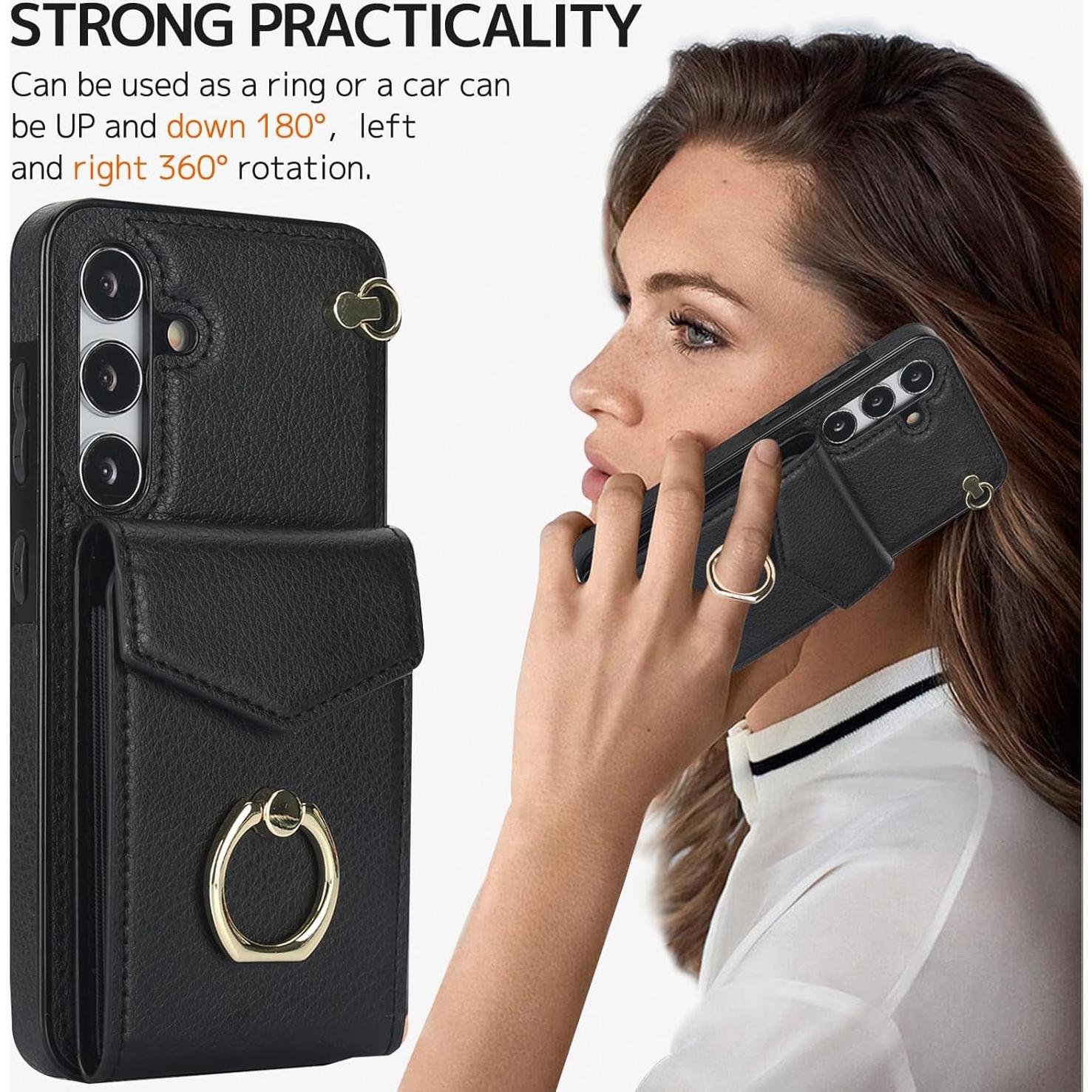 Funda de Cartera Ninki para Samsung Galaxy S24 Plus Negra