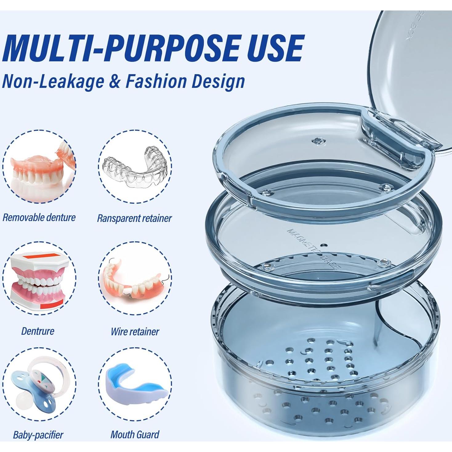 Estuche 2 en 1 para Dentaduras Anlantrade Azul