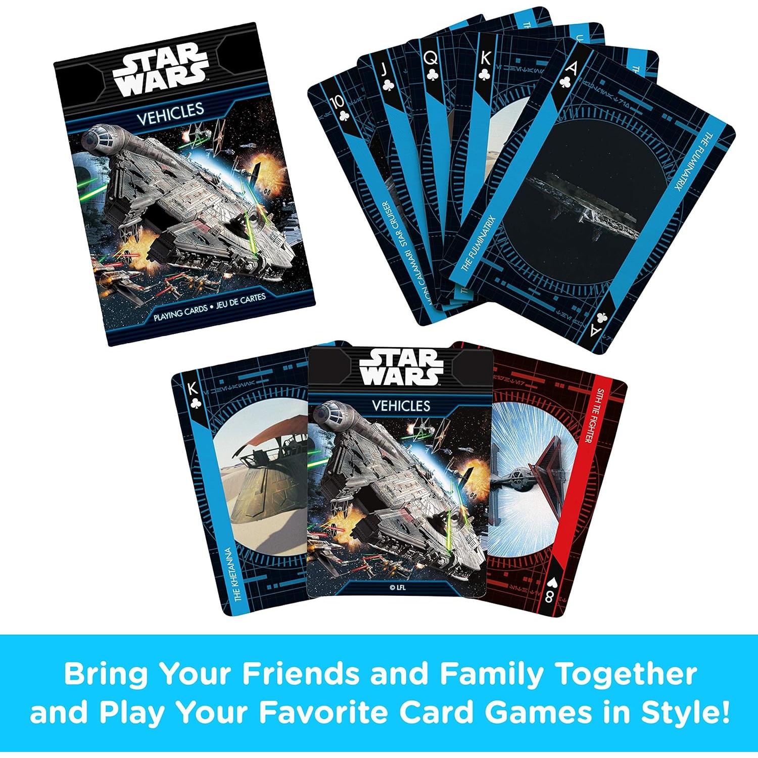 Baraja de Juego Star Wars - Vehículos - AQUARIUS - 54 Cartas