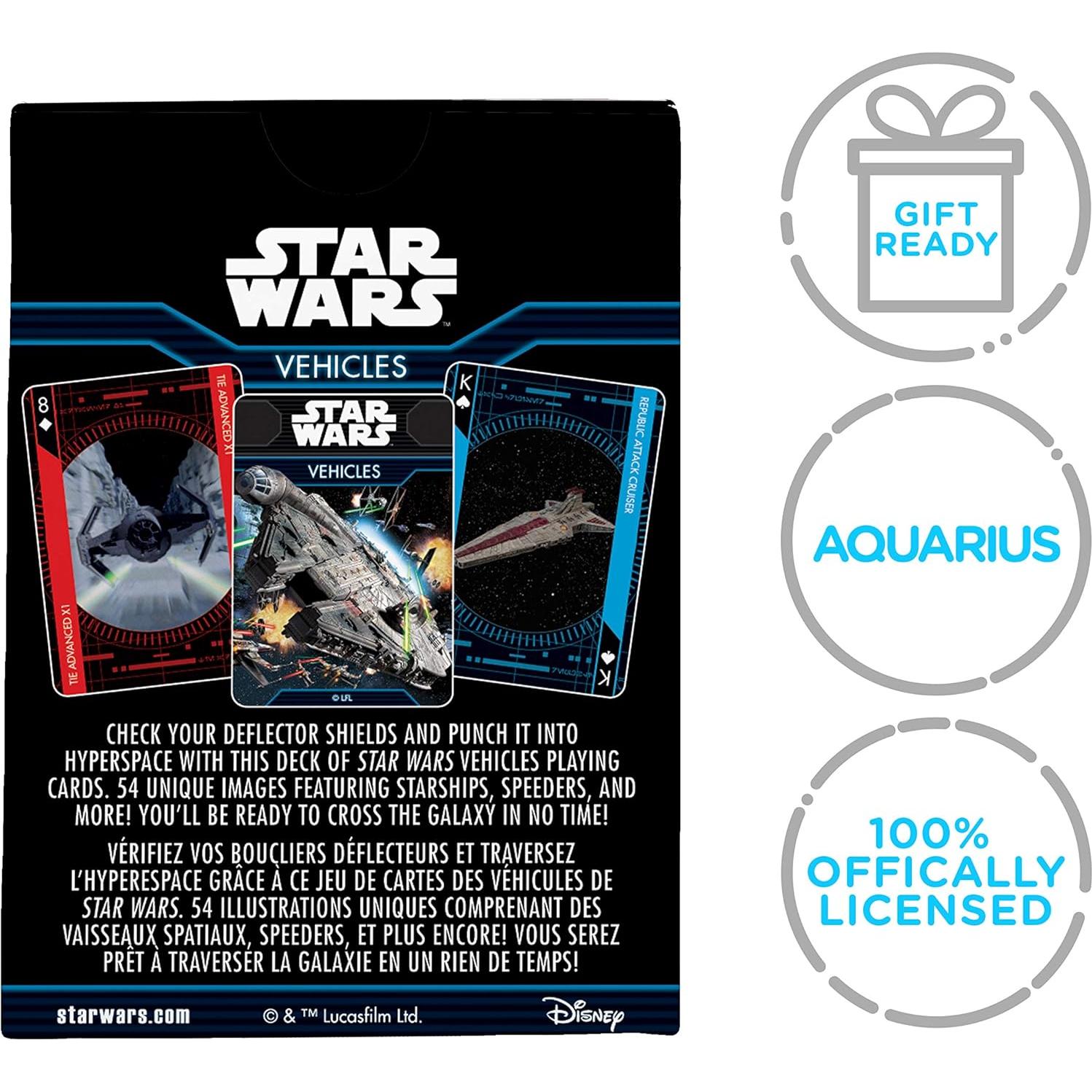 Baraja de Juego Star Wars - Vehículos - AQUARIUS - 54 Cartas