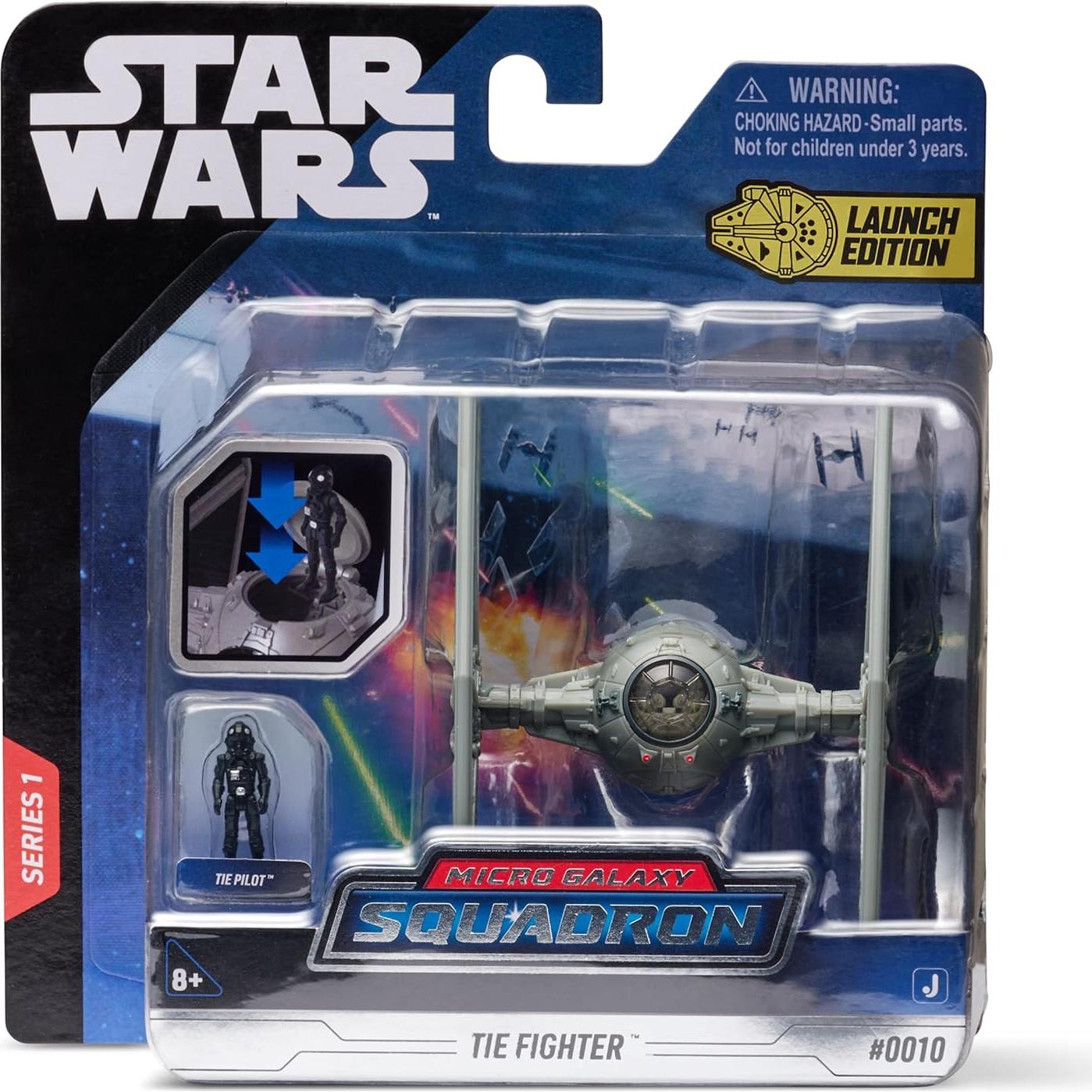 Caza TIE Micro Galaxy Star Wars JAZWARES 7.62 cm con Piloto