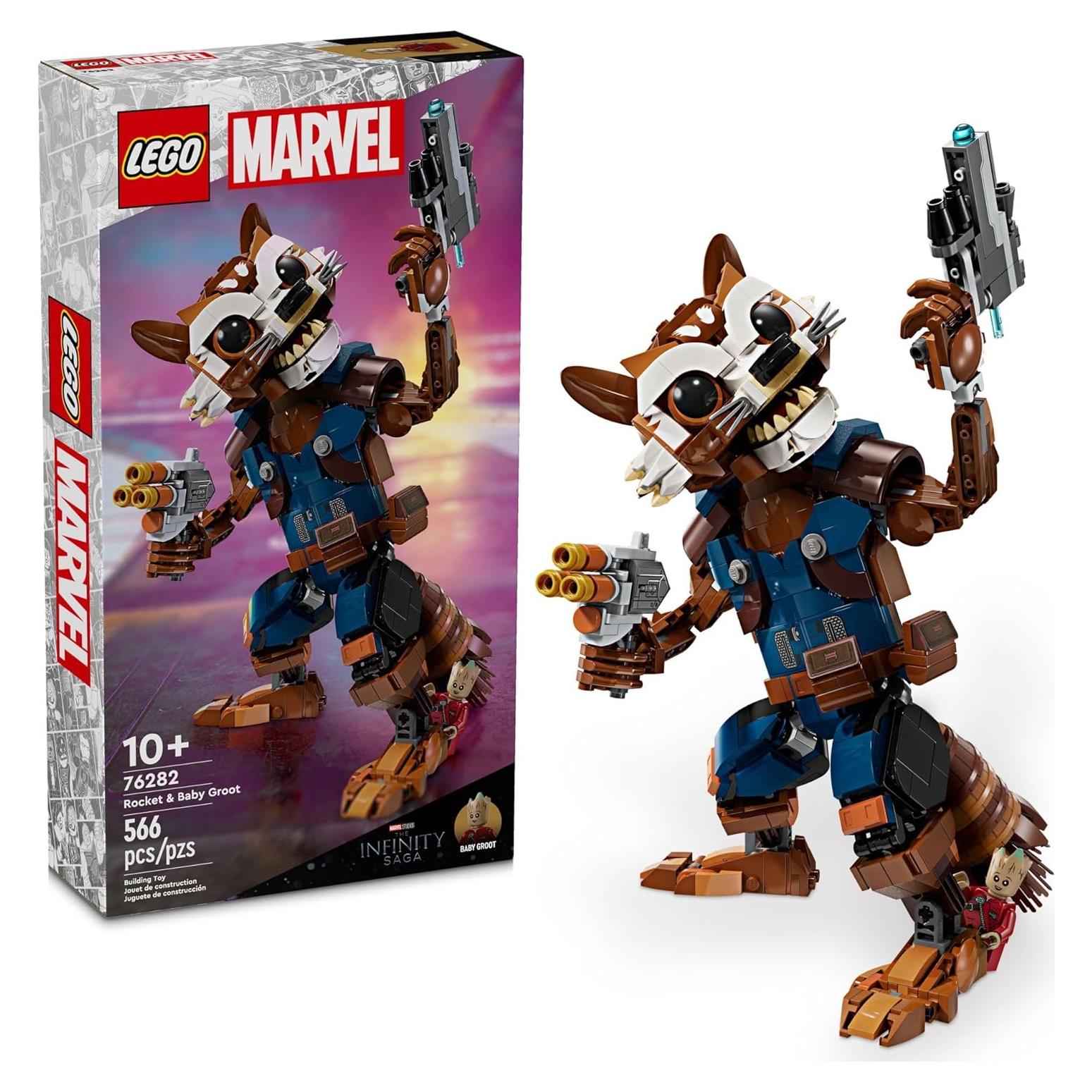 LEGO Marvel Cohete y Baby Groot 76282 - Juguete Construible 566 Piezas