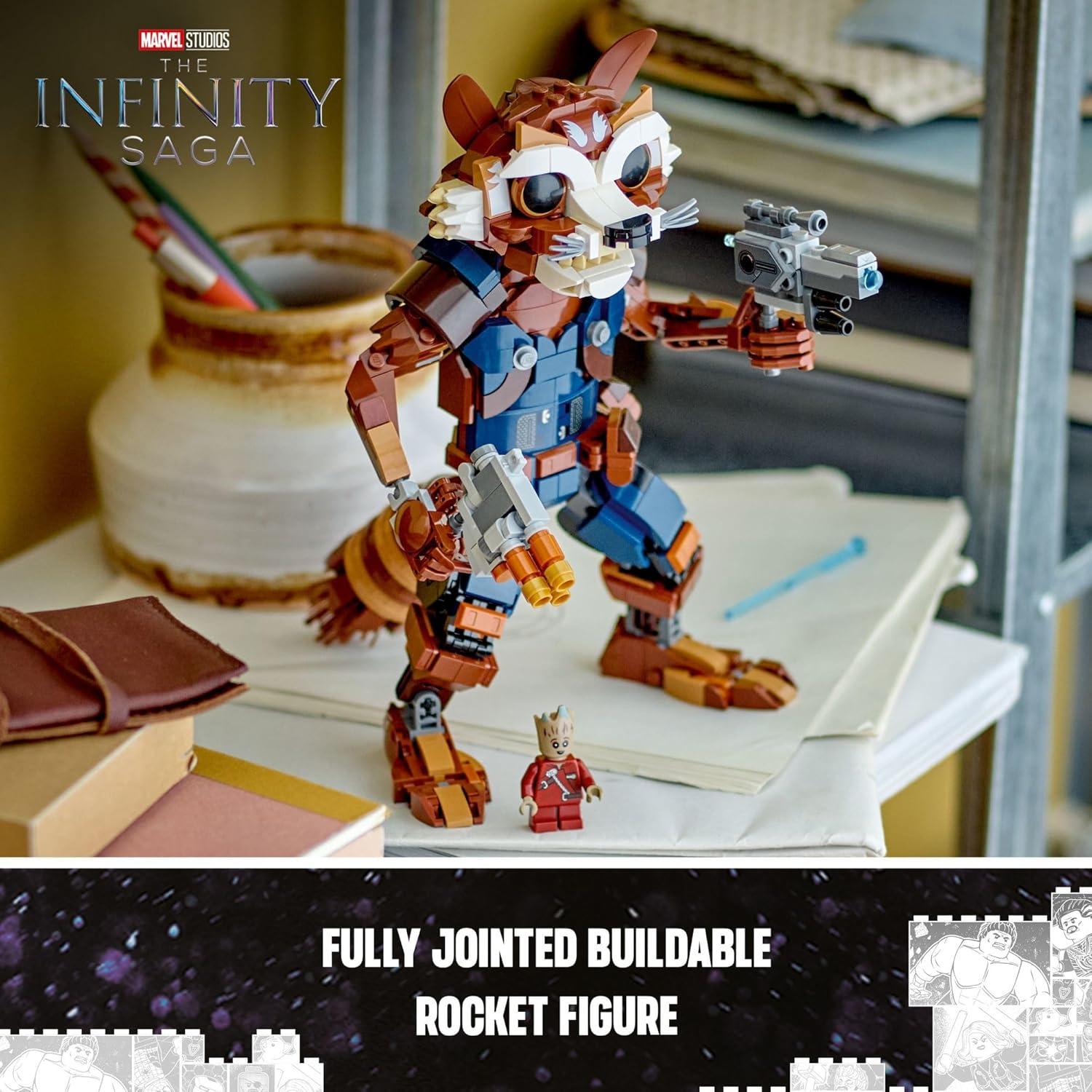 LEGO Marvel Cohete y Baby Groot 76282 - Juguete Construible 566 Piezas