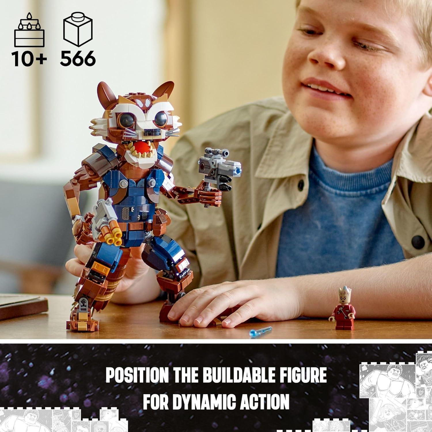 LEGO Marvel Cohete y Baby Groot 76282 - Juguete Construible 566 Piezas