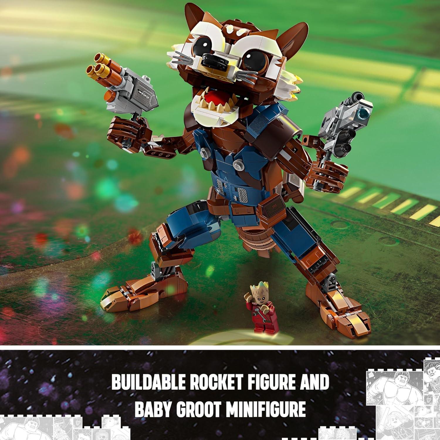 LEGO Marvel Cohete y Baby Groot 76282 - Juguete Construible 566 Piezas