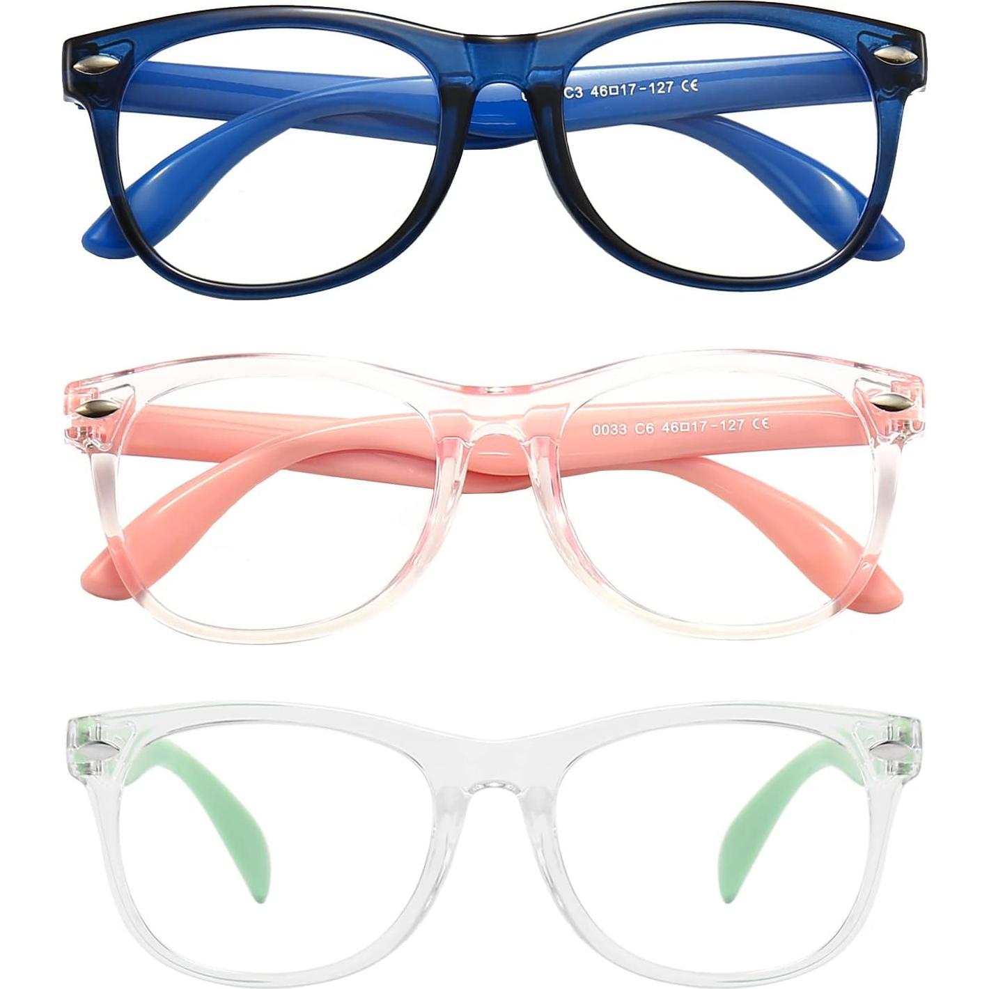 Paquete de 3 gafas Fannygo bloqueadoras luz azul niños