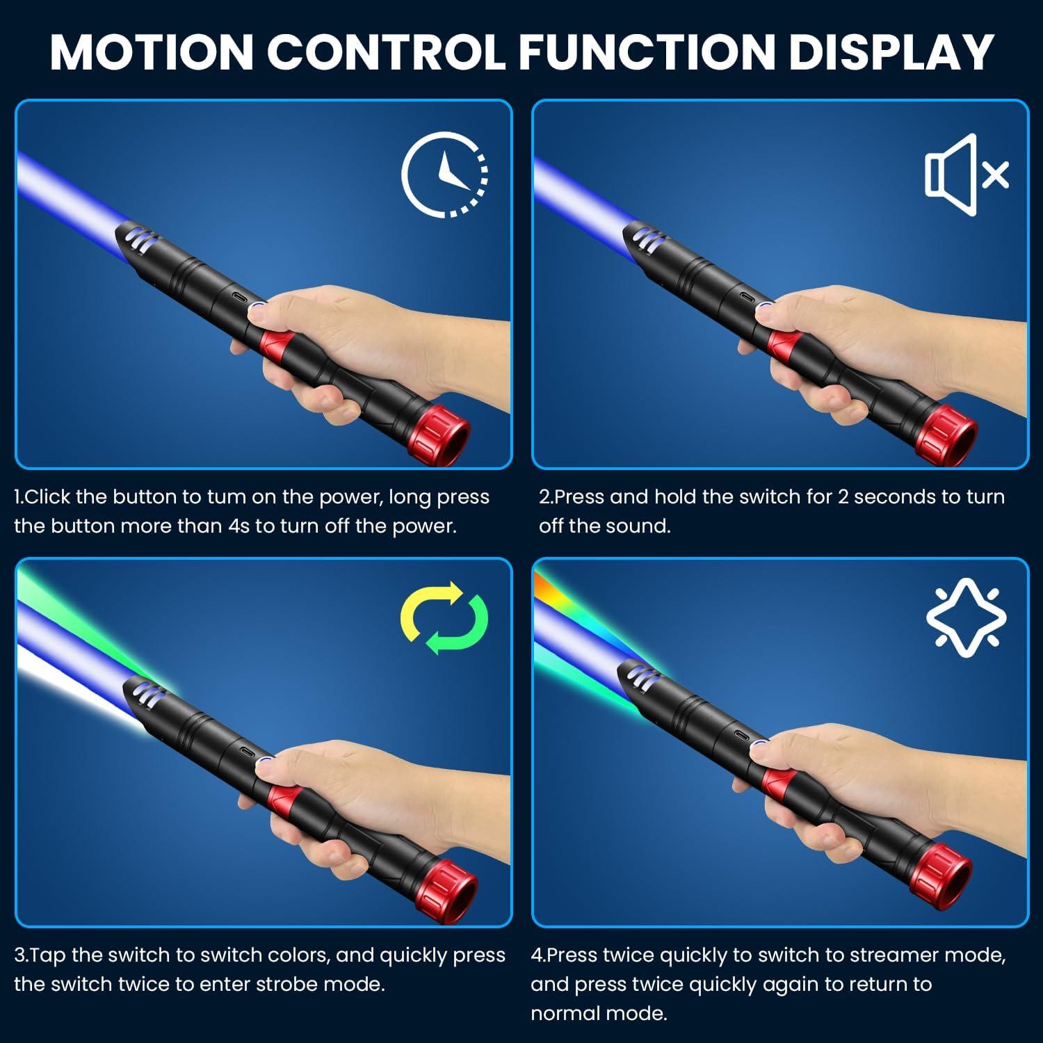 Sable de Luz TAMOXI Recargable 14 Colores 4 Sonidos 55 cm