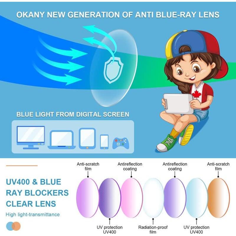 Gafas Bloqueadoras de Luz Azul para Niños Okany - 3 Piezas
