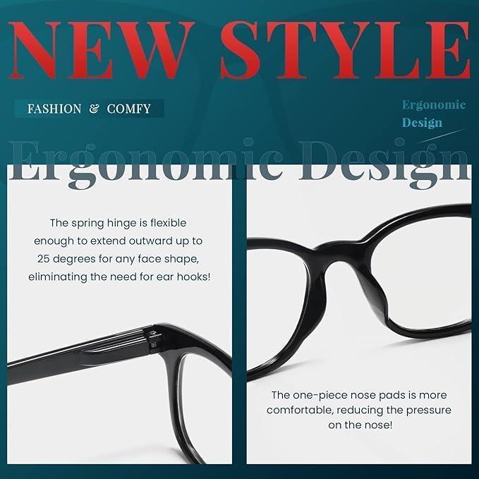 Gafas de Lectura BLS BLUES 5 Paquetes para Mujeres con Filtro UV400