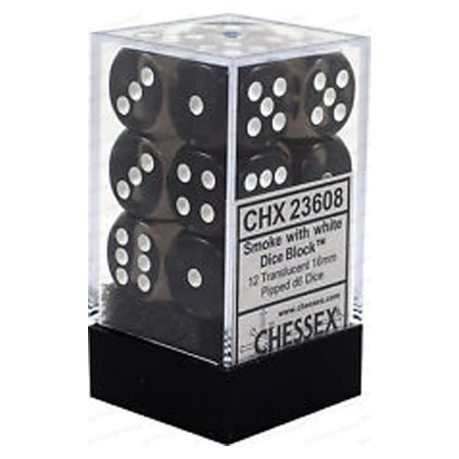 Juego de Dados D&D Chessex 12 D6 Translúcidos 16 mm