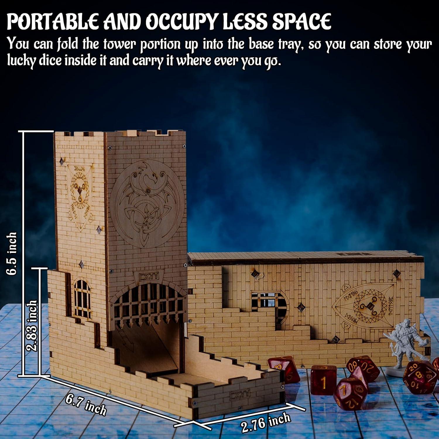 Torre de Dados Castillo CZYY Grabado Dragón 16 cm