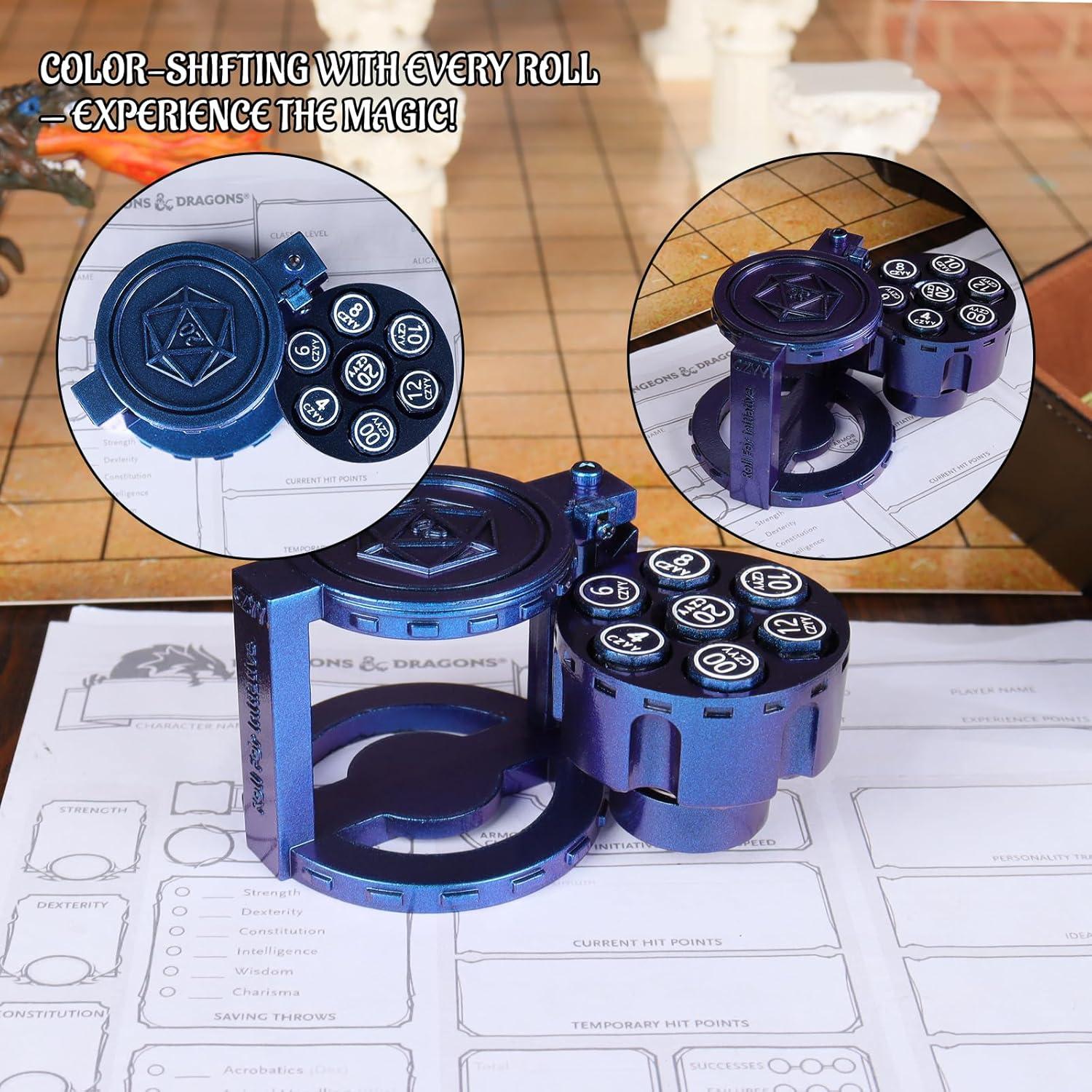 Conjunto de Dados Poliedricos CZYY 7 Piezas Azul