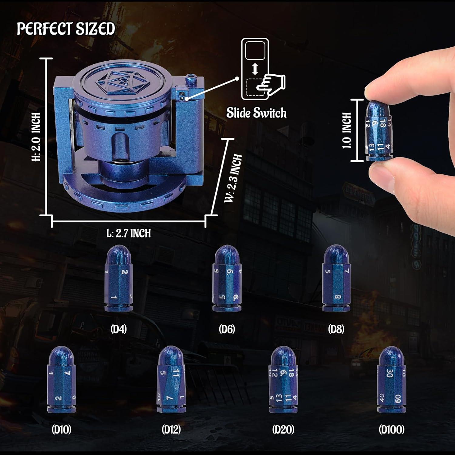 Conjunto de Dados Poliedricos CZYY 7 Piezas Azul