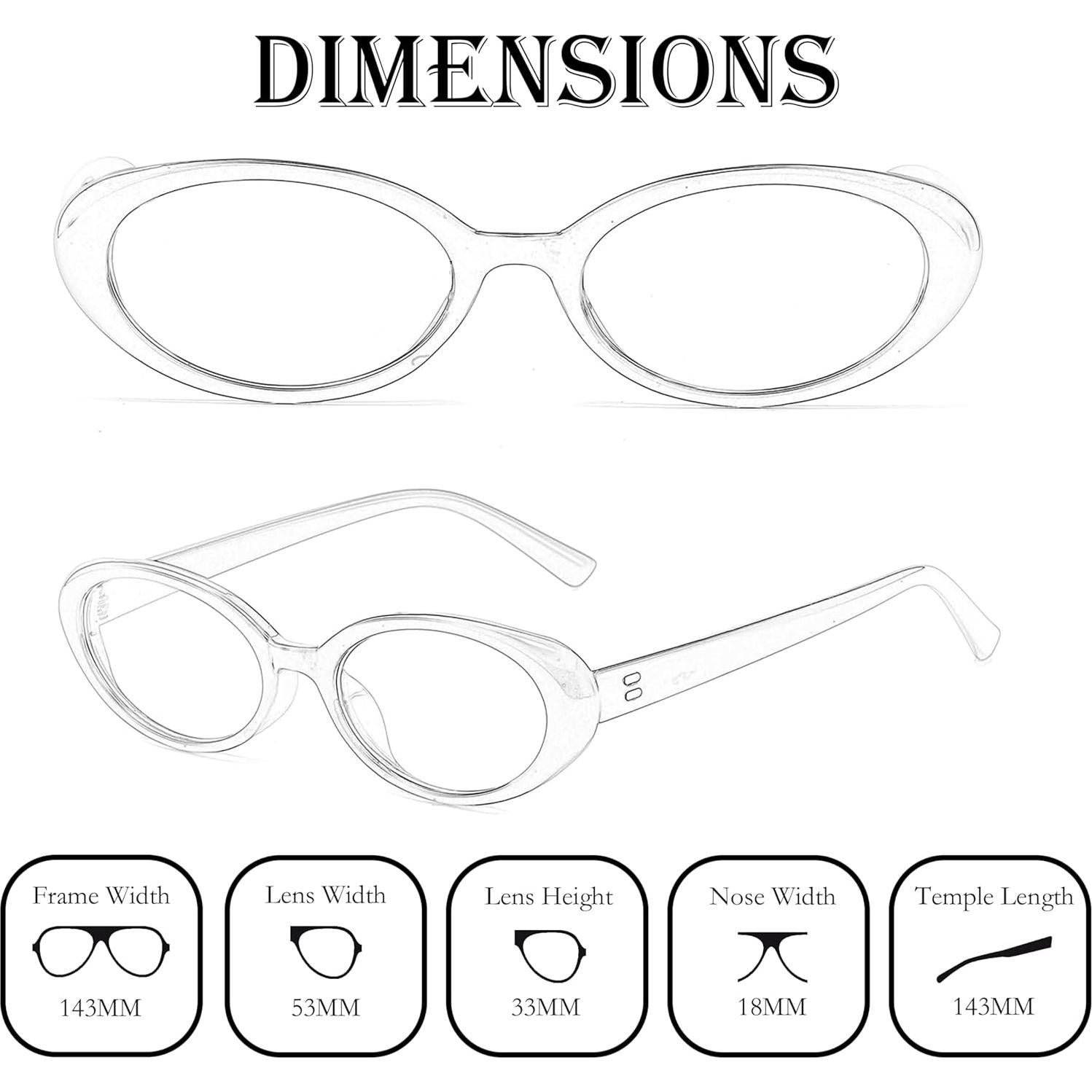 Gafas de luz azul ovaladas KURSAN unisex UV400 estilo 90s