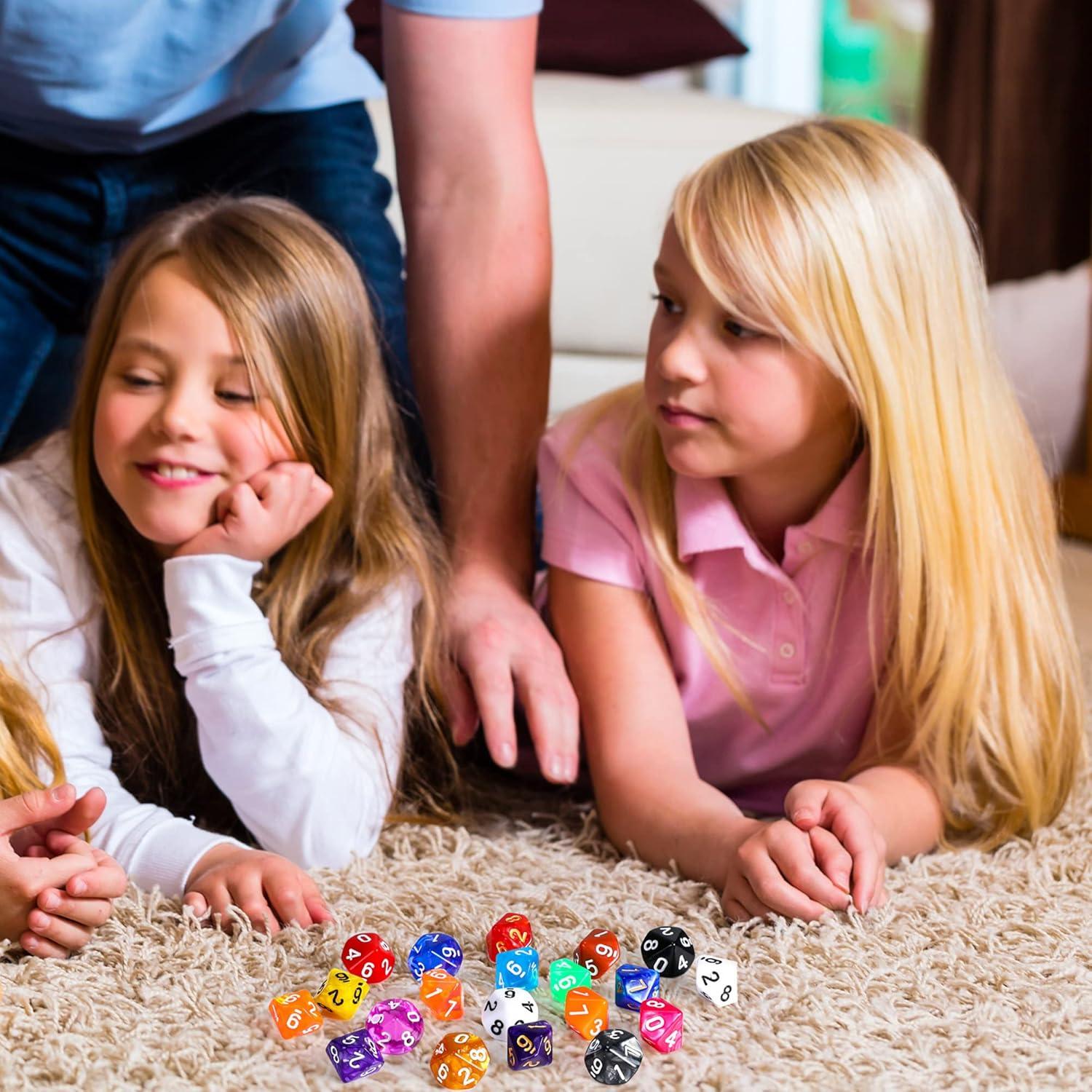 Dados Poliedricos Skylety 50 Piezas 10 Caras con Bolsa