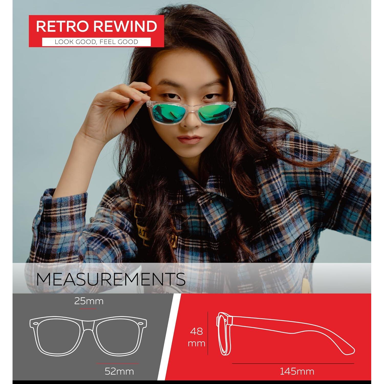 Gafas de sol retro Rewind translúcidas UV400 para hombres y mujeres