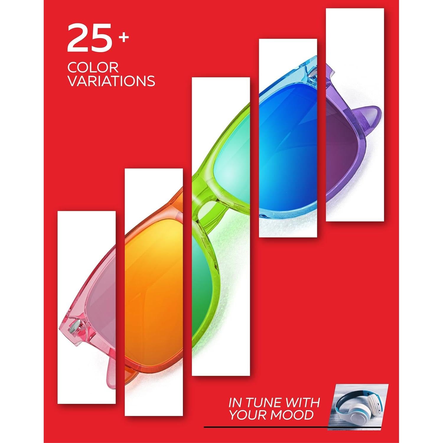 Gafas de sol retro Rewind translúcidas UV400 para hombres y mujeres