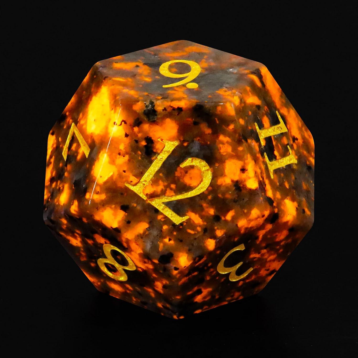 Dados de piedra Yooperlite LUCKY-M 7 piezas para D&D