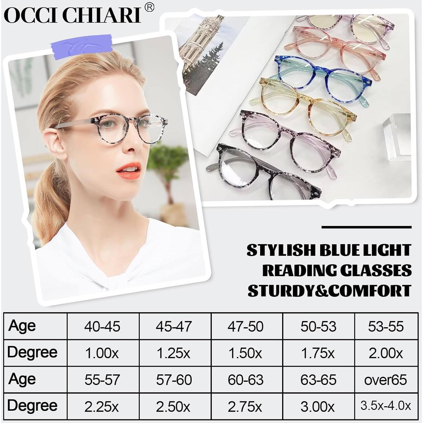 Gafas de lectura OCCI CHIARI con luz azul 1.0x para mujeres