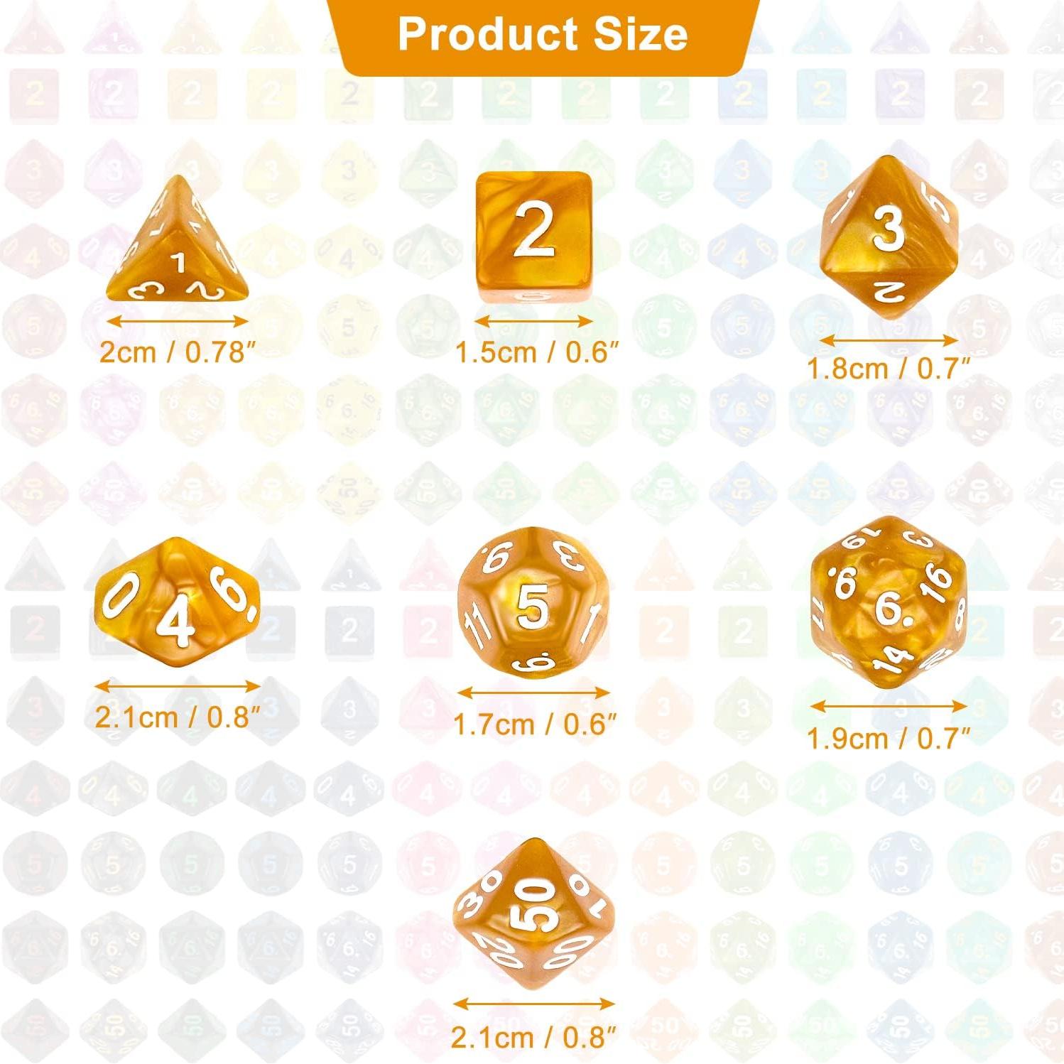 Set de 30 Dados Poliedricos D&D Thyores Acrílico 210 Piezas