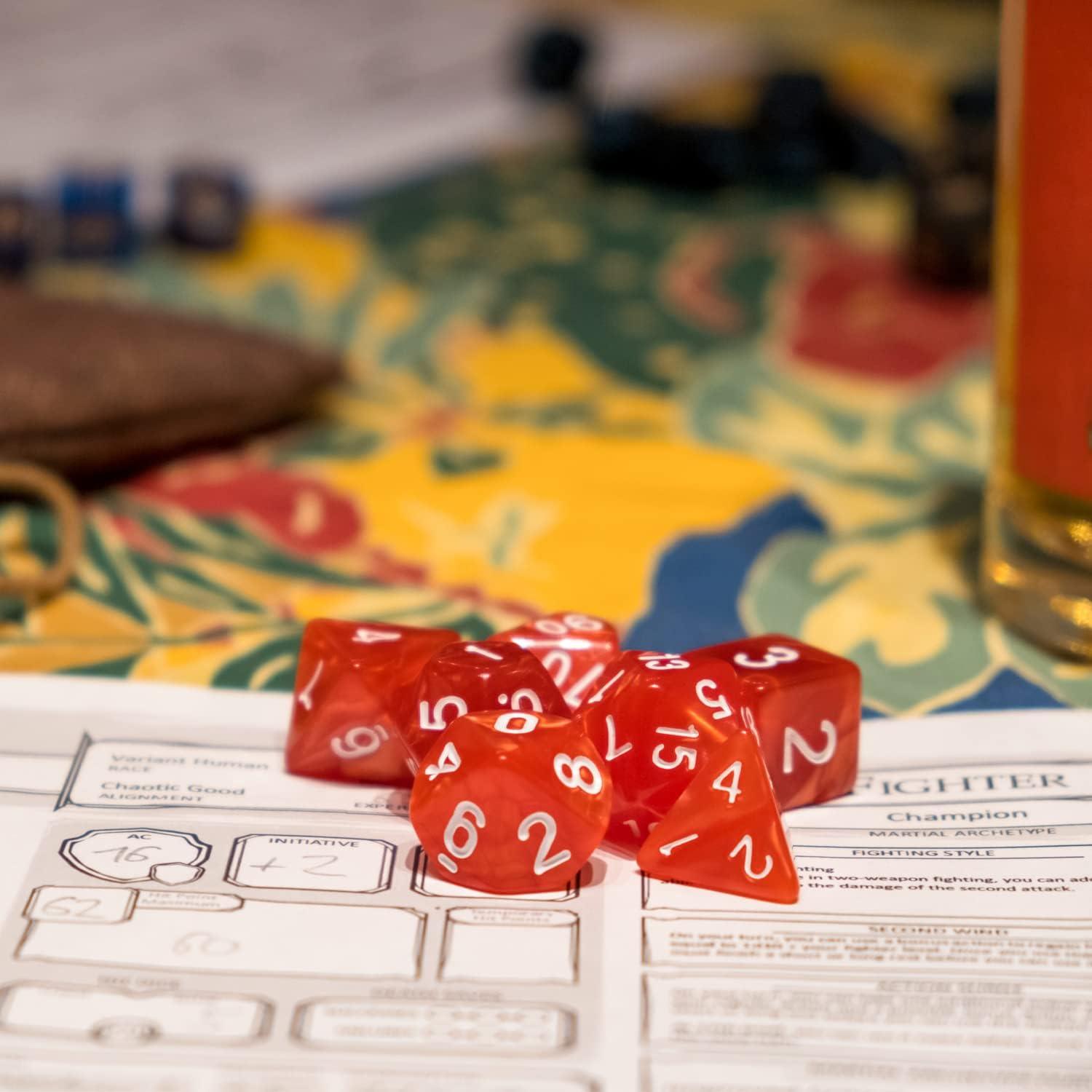 Set de 30 Dados Poliedricos D&D Thyores Acrílico 210 Piezas