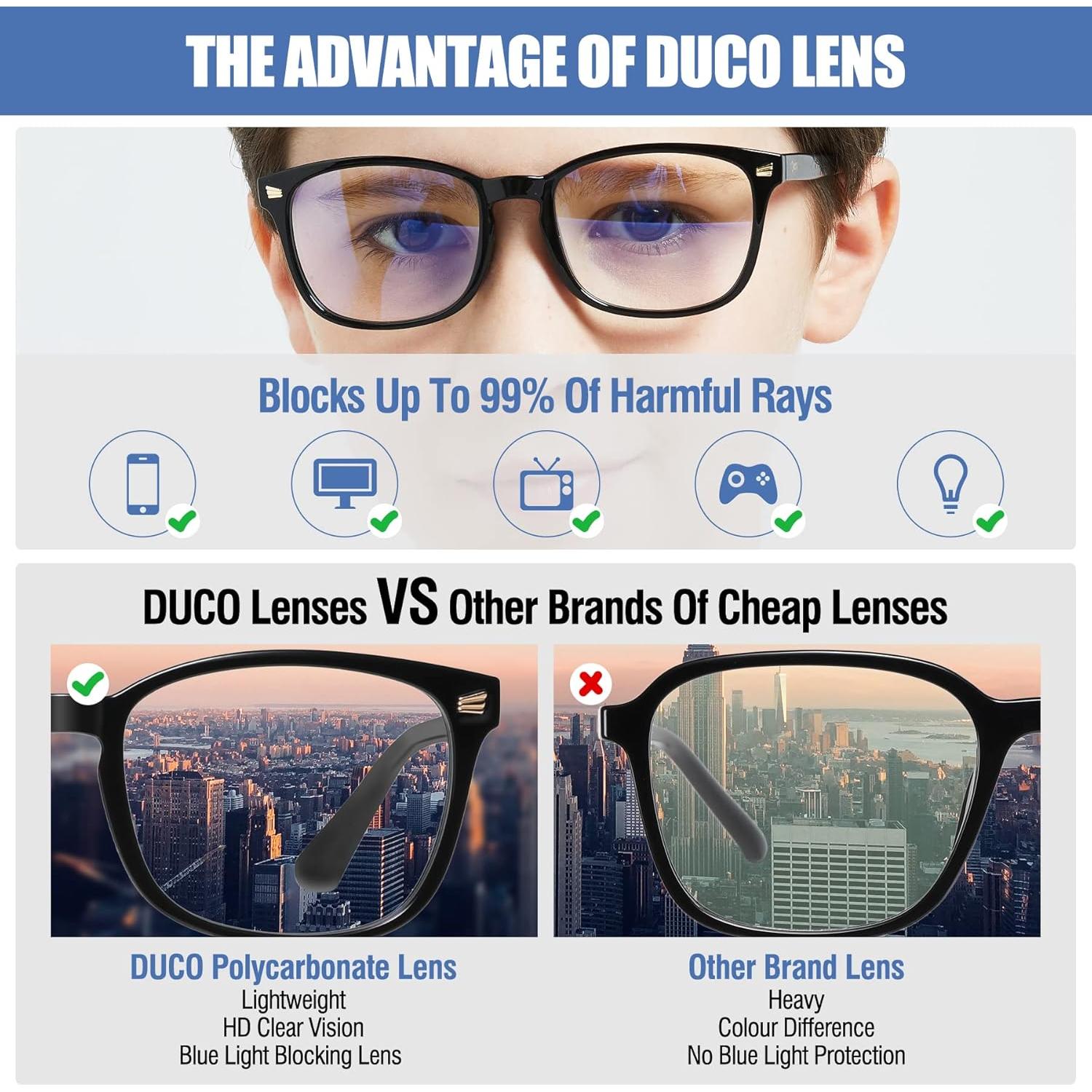 Gafas de luz azul DUCO K028 para niños 6 a 10 años