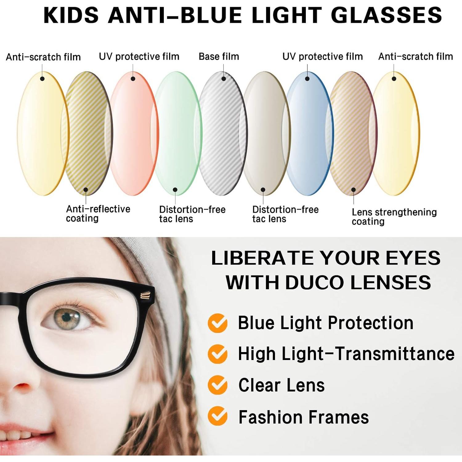 Gafas de luz azul DUCO K028 para niños 6 a 10 años