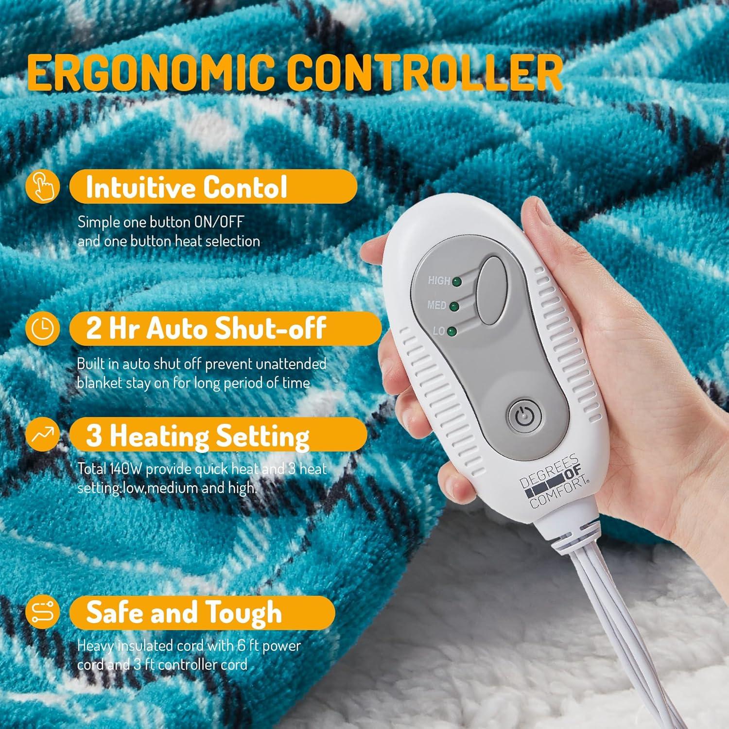 Manta Eléctrica Sherpa 127x163 cm Reversible para Mujeres