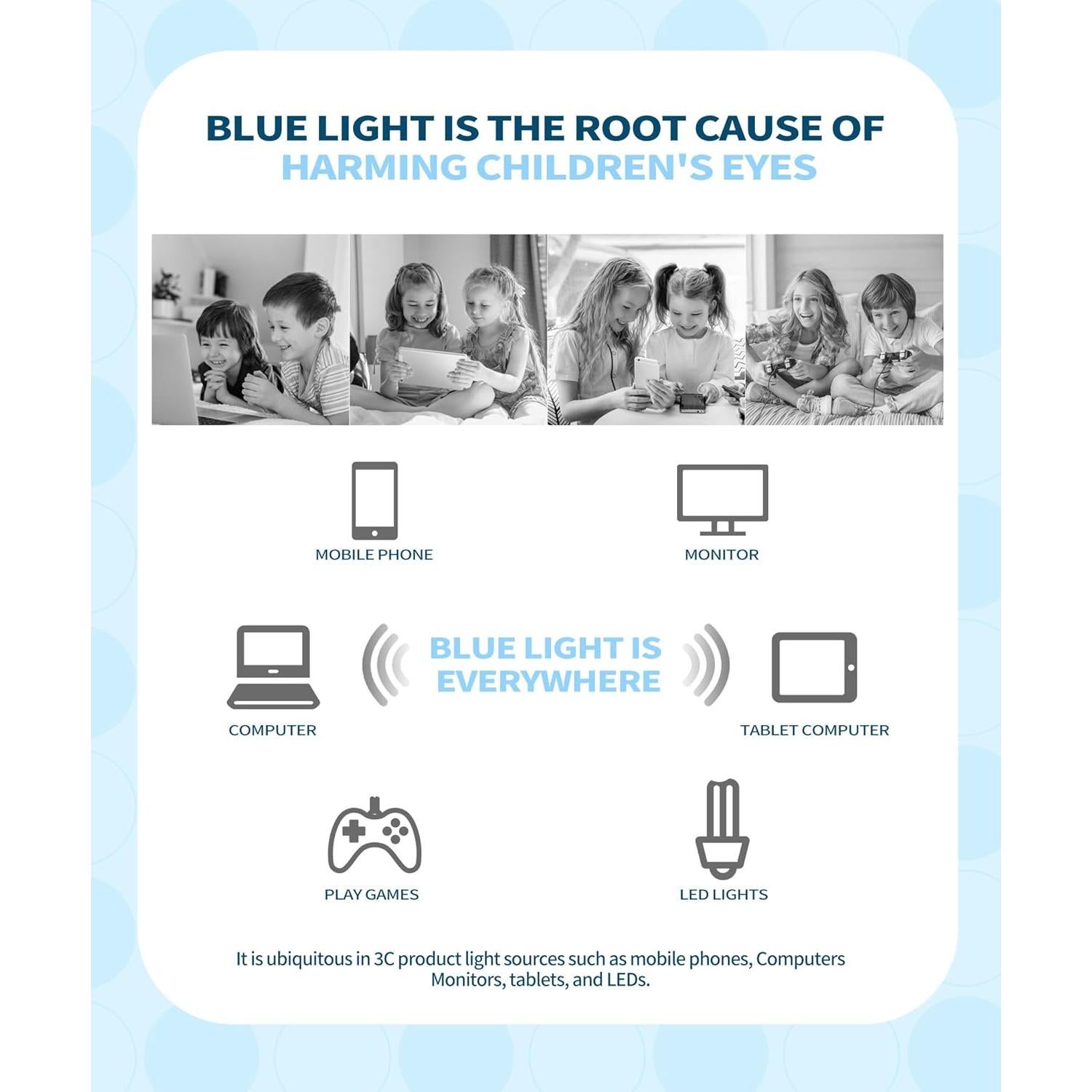 Gafas de Luz Azul ANYLUV para Niños - Protección Ocular Juvenil