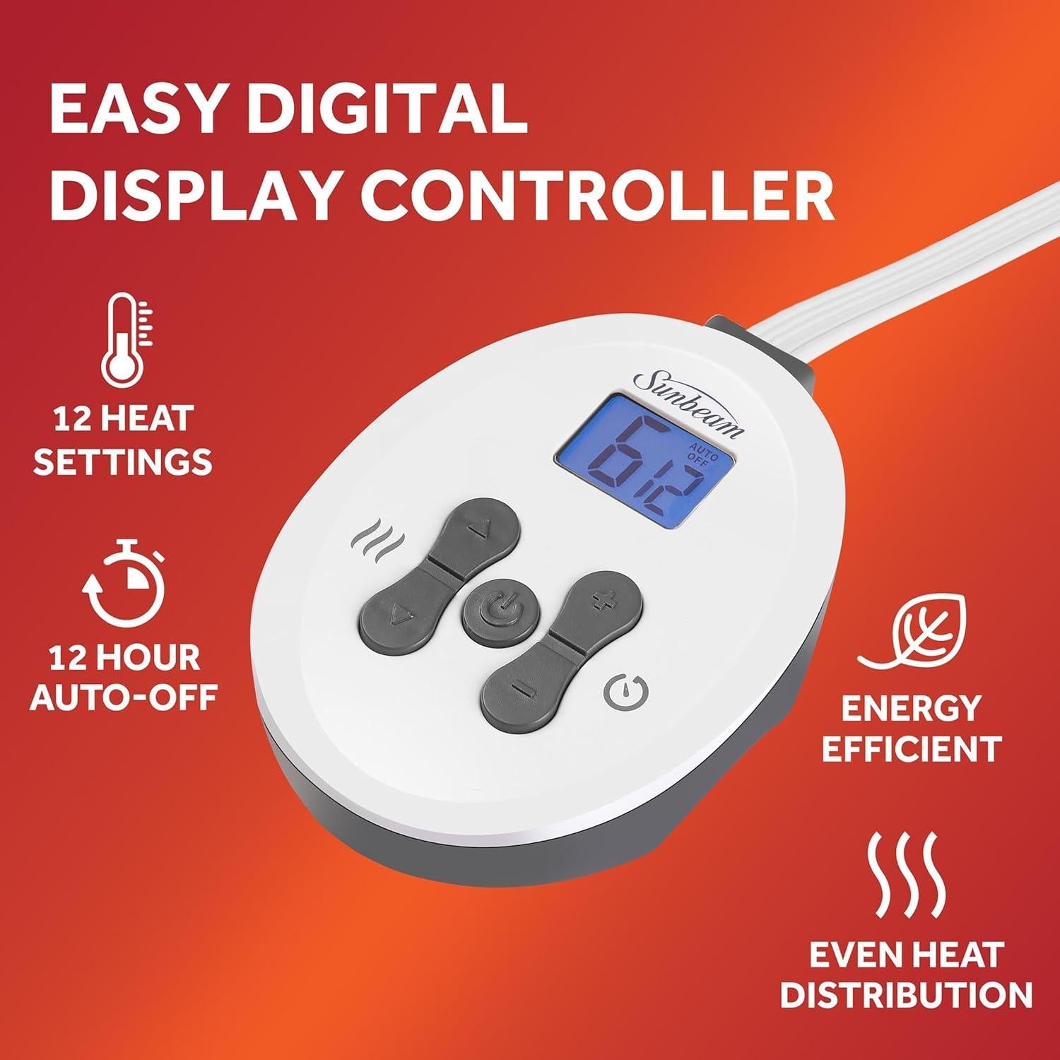 Manta Térmica Sunbeam Royal Luxe Sherpa Individual Gris
