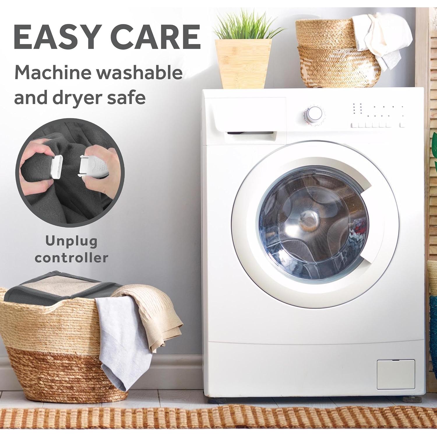 Manta Térmica Sunbeam Royal Luxe Sherpa Individual Gris