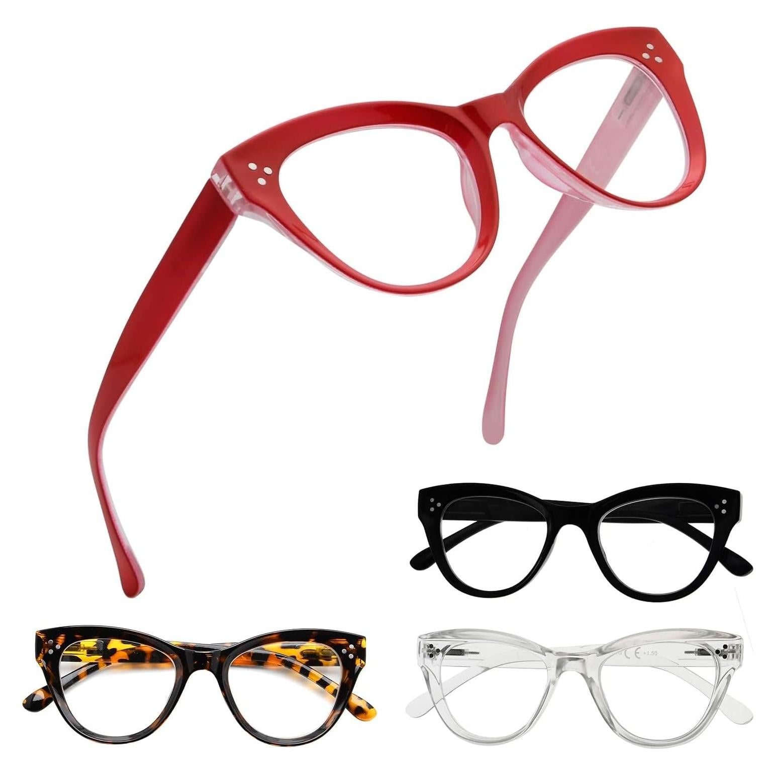 Gafas de Lectura Eyekepper Cateye Sobredimensionadas 4 Pack