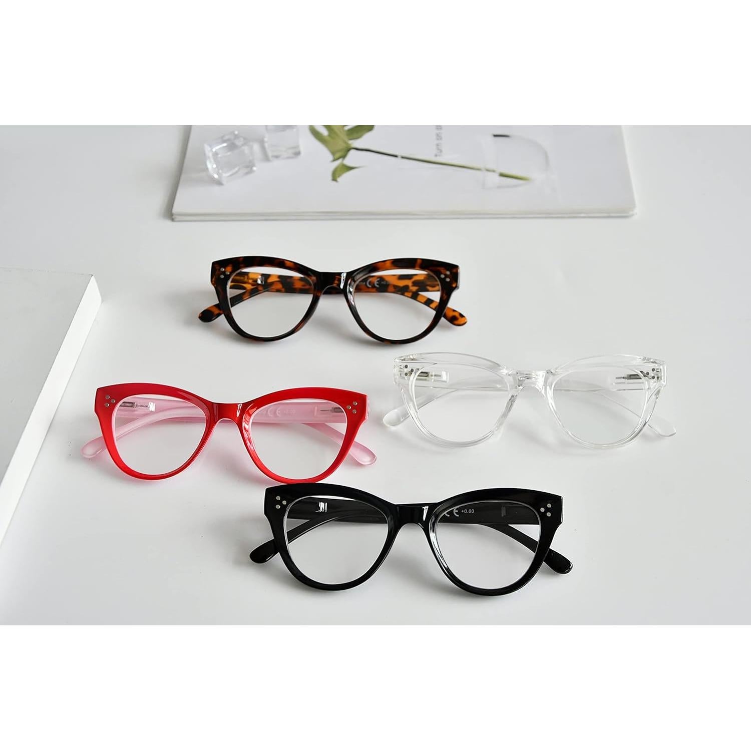 Gafas de Lectura Eyekepper Cateye Sobredimensionadas 4 Pack