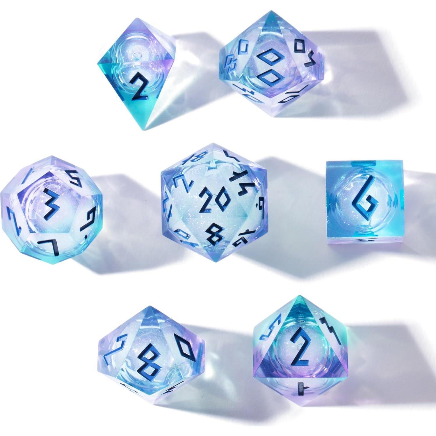 Juego de Dados de Núcleo Líquido HEIMDALLR Aurora - 7 Piezas LED