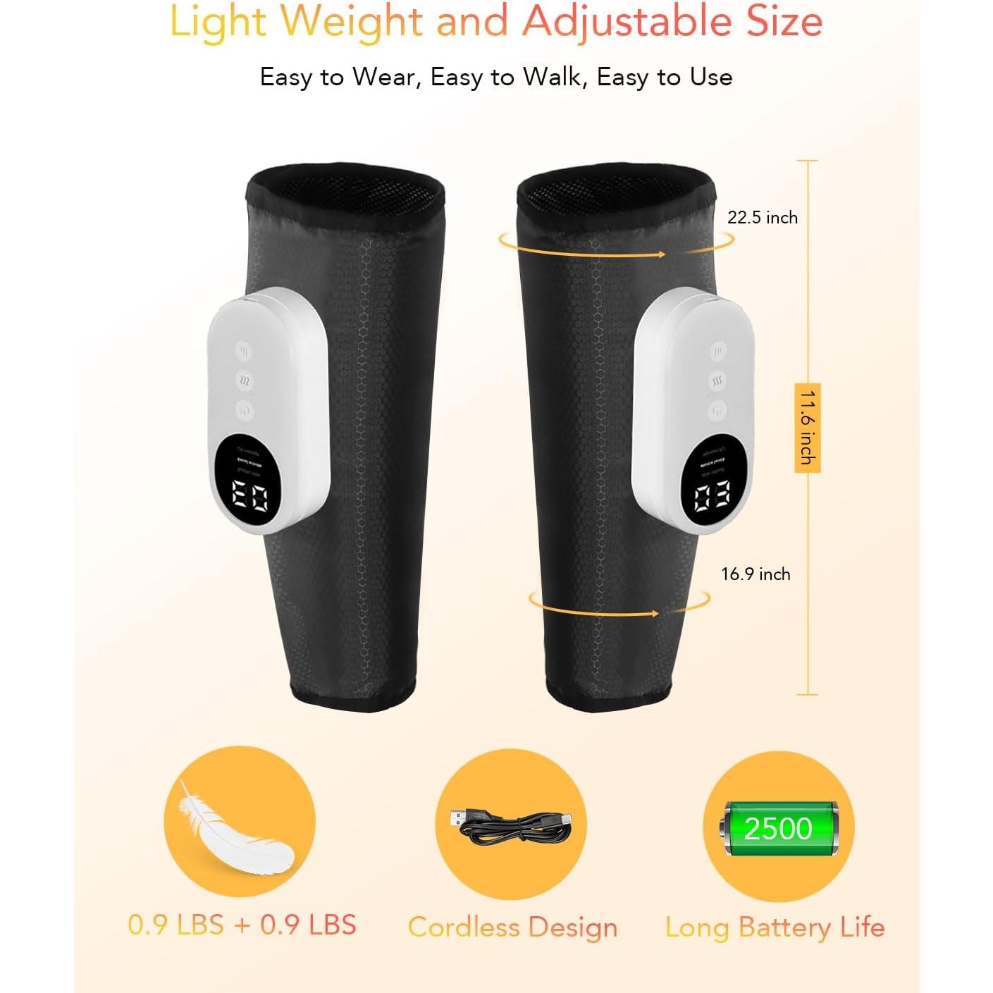 Masajeador de Piernas LINGTENG SM-512F con Calor y 3 Modos
