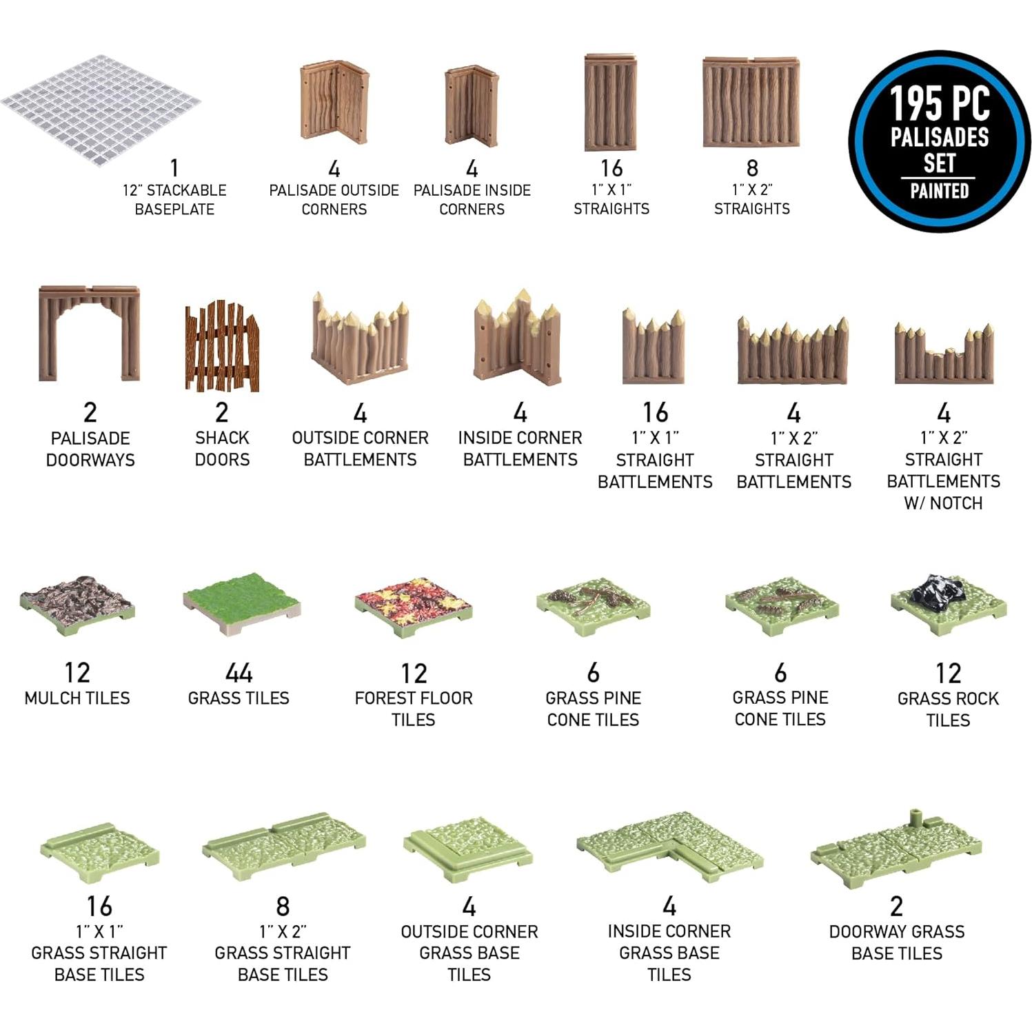 Conjunto de Base Palisade Monster 195 Piezas Modular 3D