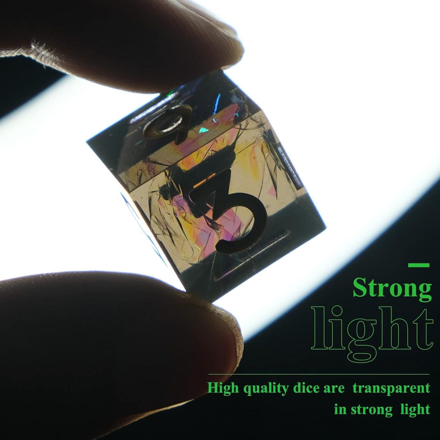 Juego de Dados DND YEMEKO 7 Piezas Resina Oscuro