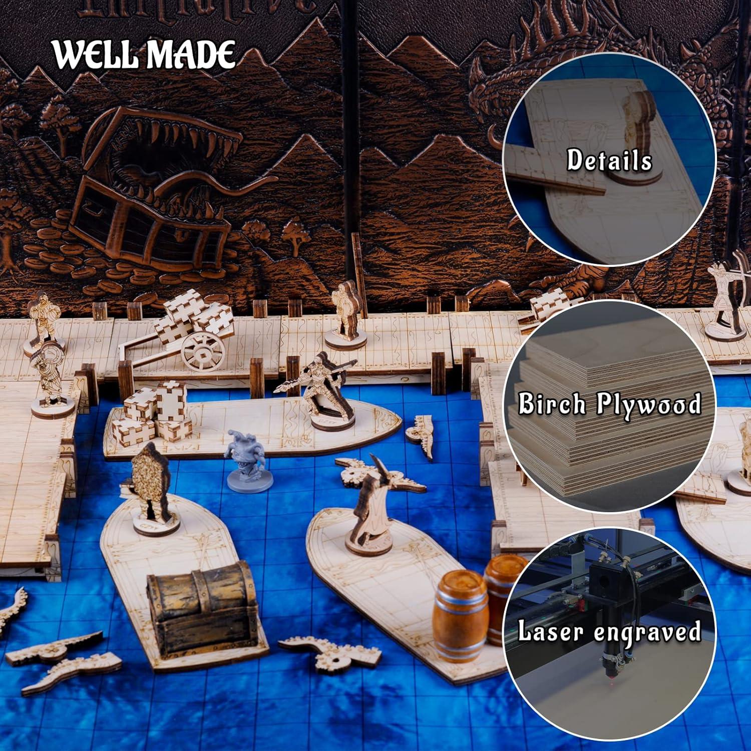 Bote de Remo de Madera CZYY para RPG 17.78x6.86 cm