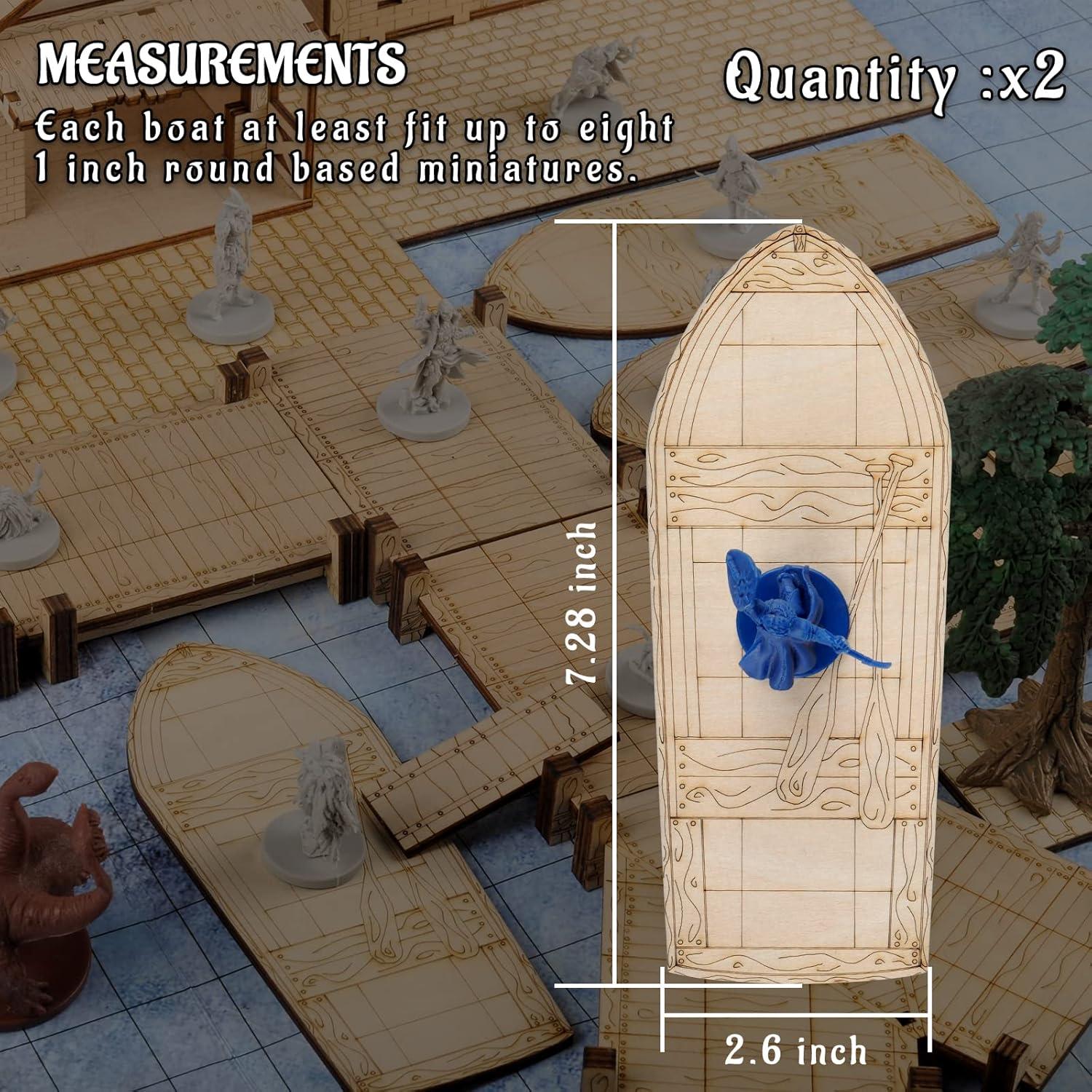 Bote de Remo de Madera CZYY para RPG 17.78x6.86 cm