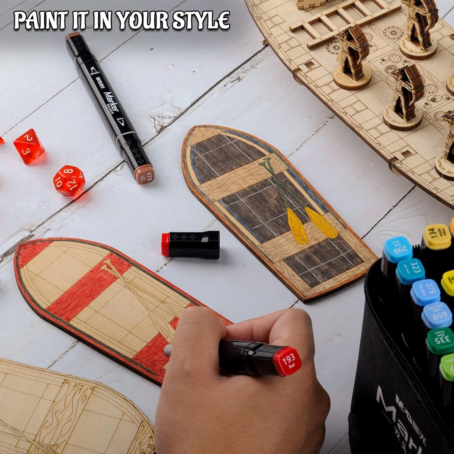 Bote de Remo de Madera CZYY para RPG 17.78x6.86 cm