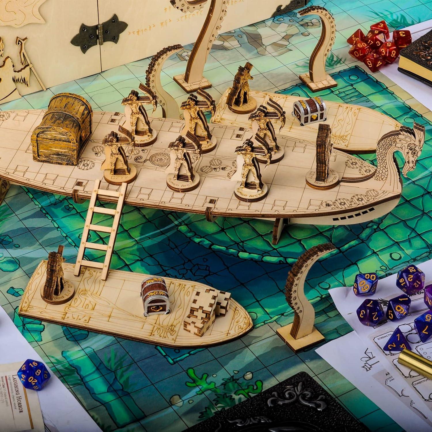 Bote de Remo de Madera CZYY para RPG 17.78x6.86 cm