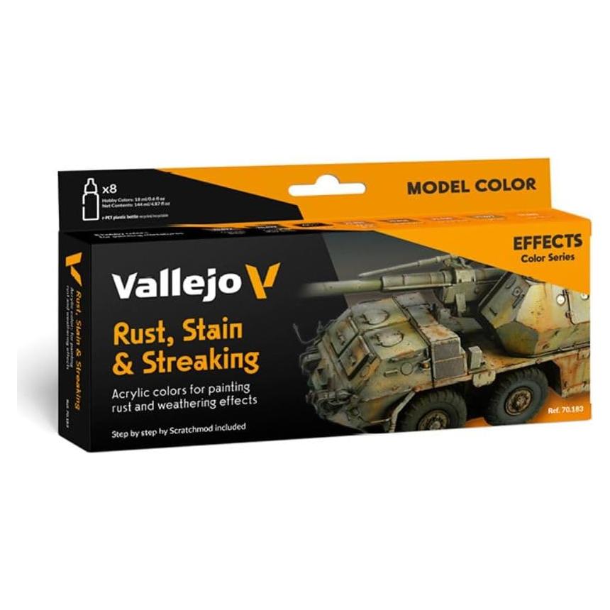 Vallejo Set de Pinturas Acrílicas 8 Colores 18 ml Efectos Óxido