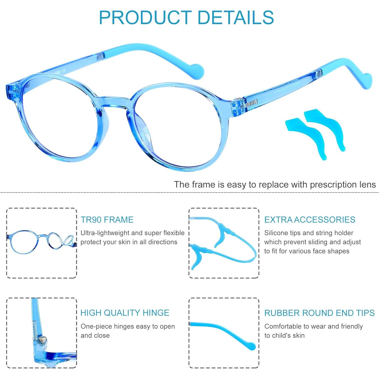 Gafas Anti Luz Azul Niños ANDWOOD 3-12 Años 2 Pack