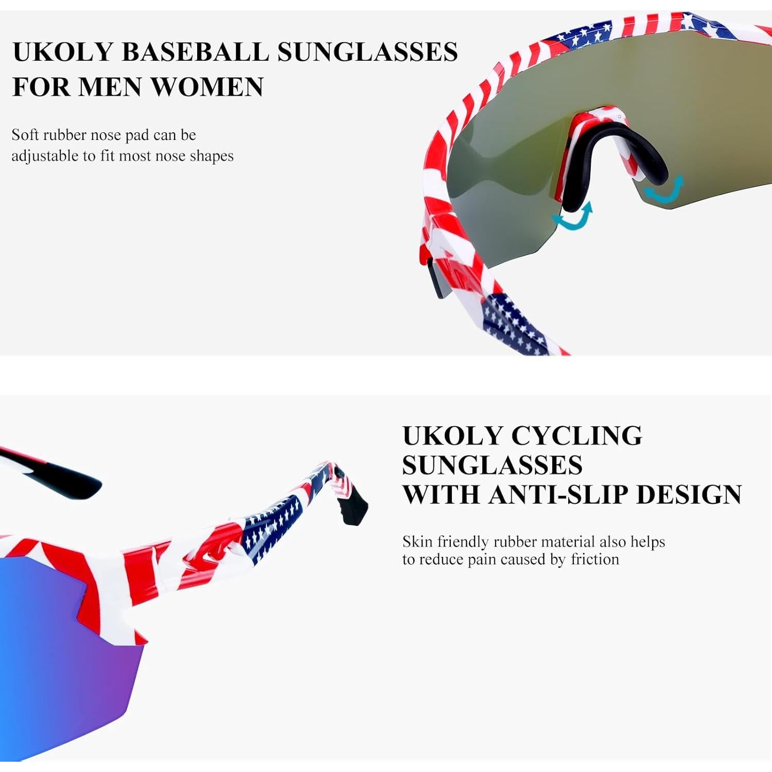 Gafas de sol deportivas Ukoly UV400 para hombres y mujeres